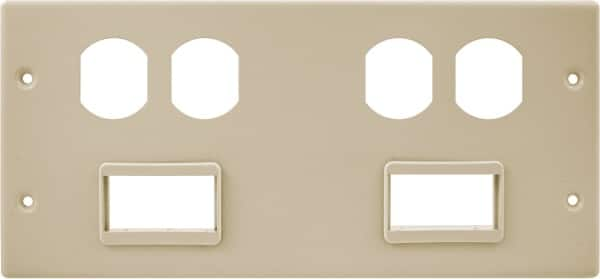 Hubbell Wiring Device-Kellems - 10.22 Inch Long x 4-3/4 Inch High, Rectangular Raceway Plate - Ivory, For Use with HBL4750 Series Raceways - Caliber Tooling