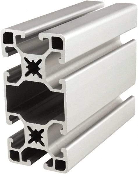 80/20 Inc. - 6 Meters Long x 40 mm Wide x 80 mm Deep, T-Slotted Aluminum Extrusion - Clear Anodized Finish - Caliber Tooling