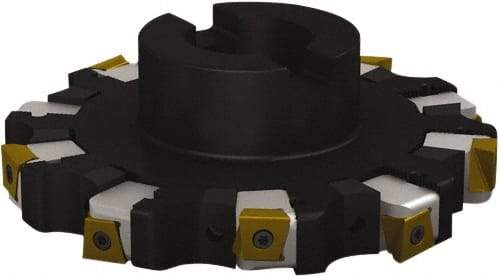 Seco - Shell Mount Connection, 1.0236" Cutting Width, 2-1/8" Depth of Cut, 200mm Cutter Diam, 1.5748" Hole Diam, 6 Tooth Indexable Slotting Cutter - R335.25 Toolholder, L/XNHQ 1407 Insert, Right Hand Cutting Direction - Caliber Tooling