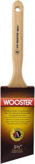 Wooster Brush - 2-1/2" Angled Synthetic Sash Brush - 2-15/16" Bristle Length, 7-7/8" Maple Fluted Handle - Caliber Tooling