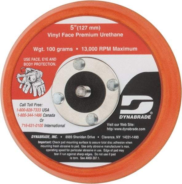 Dynabrade - 5" Diam Disc Backing Nonvacuum Replacement Pad - Medium Density, 13,000 RPM - Caliber Tooling