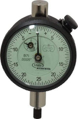 Mahr - 1/8" Range, 0-25-0 Dial Reading, 0.0005" Graduation Dial Drop Indicator - 1-3/4" Dial, 0.05" Range per Revolution, 0.0005" Accuracy, Revolution Counter - Caliber Tooling