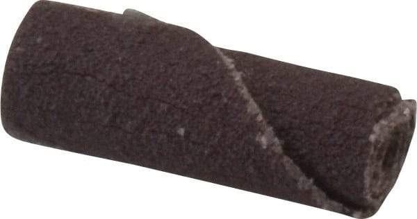 3M - 1/4" Max Roll Diam x 3/4" OAL, 180 Grit Aluminum Oxide Straight Cartridge Roll - 1/8" Pilot Hole Diam, Very Fine Grade, X Weighted Cloth Backing, 24,000 Max RPM - Caliber Tooling