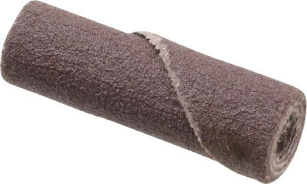 3M - 5/16" Max Roll Diam x 1" OAL, 180 Grit Aluminum Oxide Straight Cartridge Roll - 1/8" Pilot Hole Diam, Very Fine Grade, X Weighted Cloth Backing, 24,000 Max RPM - Caliber Tooling