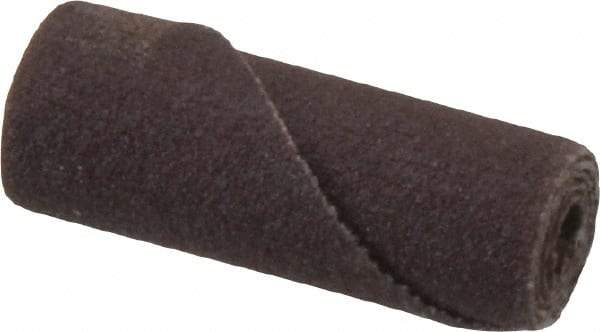 3M - 5/16" Max Roll Diam x 1" OAL, 240 Grit Aluminum Oxide Straight Cartridge Roll - 1/8" Pilot Hole Diam, Very Fine Grade, X Weighted Cloth Backing, 24,000 Max RPM - Caliber Tooling