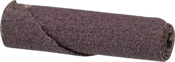 3M - 3/8" Max Roll Diam x 1-1/2" OAL, 100 Grit Aluminum Oxide Straight Cartridge Roll - 1/8" Pilot Hole Diam, Fine Grade, X Weighted Cloth Backing, 24,000 Max RPM - Caliber Tooling