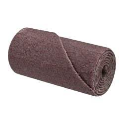 3M - 1/2" Max Roll Diam x 1" OAL, 180 Grit Aluminum Oxide Straight Cartridge Roll - 1/8" Pilot Hole Diam, Very Fine Grade, X Weighted Cloth Backing, 24,000 Max RPM - Caliber Tooling