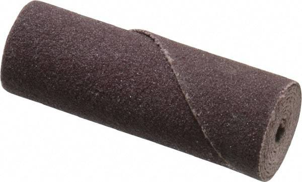 3M - 1/2" Max Roll Diam x 1-1/2" OAL, 240 Grit Aluminum Oxide Straight Cartridge Roll - 1/8" Pilot Hole Diam, Very Fine Grade, X Weighted Cloth Backing, 24,000 Max RPM - Caliber Tooling