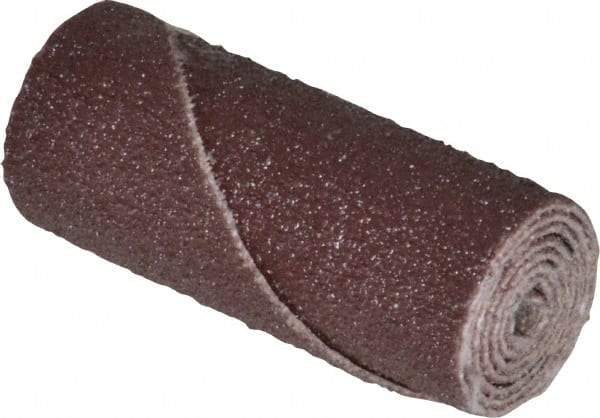 3M - 5/8" Max Roll Diam x 1-1/2" OAL, 80 Grit Aluminum Oxide Straight Cartridge Roll - 1/8" Pilot Hole Diam, Medium Grade, X Weighted Cloth Backing, 16,000 Max RPM - Caliber Tooling