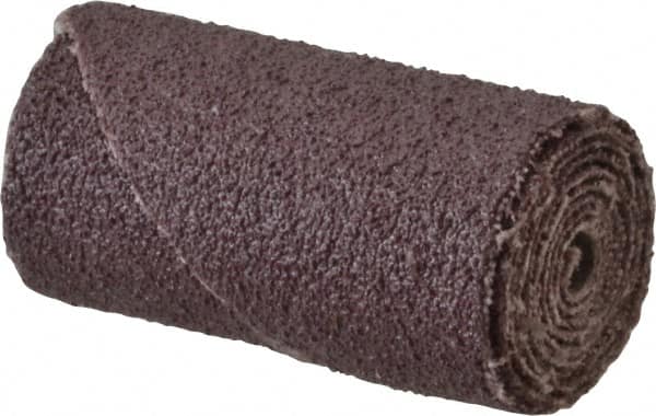 3M - 3/4" Max Roll Diam x 1-1/2" OAL, 80 Grit Aluminum Oxide Straight Cartridge Roll - 1/8" Pilot Hole Diam, Medium Grade, X Weighted Cloth Backing, 16,000 Max RPM - Caliber Tooling