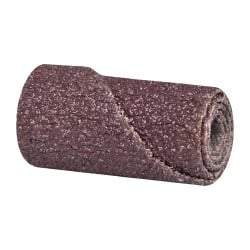 3M - 3/4" Max Roll Diam x 1-1/2" OAL, 36 Grit Aluminum Oxide Straight Cartridge Roll - 1/4" Pilot Hole Diam, Very Coarse Grade, X Weighted Cloth Backing, 16,000 Max RPM - Caliber Tooling