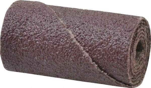 3M - 3/4" Max Roll Diam x 1-1/2" OAL, 80 Grit Aluminum Oxide Straight Cartridge Roll - 1/4" Pilot Hole Diam, Medium Grade, X Weighted Cloth Backing, 16,000 Max RPM - Caliber Tooling