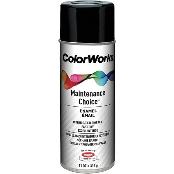 Krylon - Black, Gloss, Enamel Spray Paint - 15 to 18 Sq Ft per Can, 16 oz Container, Use on General Industrial Maintenance & Touch-up Work - Caliber Tooling