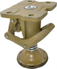 Albion - 7-3/4" Mounting Height, Position Floor Lock for 5 & 6" Diam Caster Wheels - 6-3/4" Retracted Clearance, 4-1/2" x 6" Top Plate Size, 2-7/16" x 4-15/16" Bolt Hole Spacing - Caliber Tooling