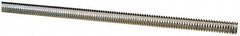 Made in USA - 1/4-20 UNC (Coarse), 6' Long, Low Carbon Steel Threaded Rod - Zinc-Plated Finish, Right Hand Thread - Caliber Tooling