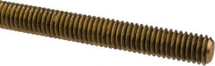 Made in USA - 3/8-16 UNC (Coarse), 6' Long, Brass Threaded Rod - Right Hand Thread - Caliber Tooling