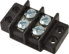 Ideal - 2 Poles, 300 Volt, 30 Amp, -40 to 266°F, Polyester Thermoplastic, Polyester Thermoplastic Multipole Terminal Block - Zinc Plated Steel, 22 to 14 AWG Compatibility, 0.41 Inch High - Caliber Tooling