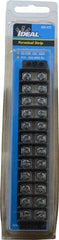 Ideal - 12 Poles, 300 Volt, 30 Amp, -40 to 266°F, Polyester Thermoplastic, Polyester Thermoplastic Multipole Terminal Block - Zinc Plated Steel, 22 to 12 AWG Compatibility, 0.56 Inch High - Caliber Tooling