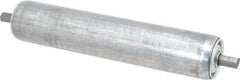 Made in USA - Replacement Conveyor Roller for 10 Inches Between Frame - 1.9 Inch Diameter, 7/16 Inch Axle, Galvanized Steel Finish, 12 Gage - Caliber Tooling