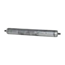 Made in USA - Replacement Conveyor Roller for 28 Inches Between Frame - 1.9 Inch Diameter, 7/16 Inch Axle, Galvanized Steel Finish, 14 Gage - Caliber Tooling