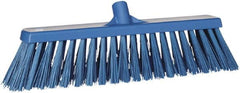 Vikan - 19" Heavy Duty Synthetic Push Broom - 4-1/2" Bristle Length, Plastic Block, European Threaded Handle Connection - Caliber Tooling