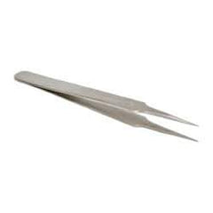 Value Collection - 4-3/8" OAL 5-SA Dumont-Style Swiss Pattern Tweezers - Similar to Pattern #4 Except Very Narrow Needle-Like Points - Caliber Tooling