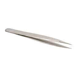 Value Collection - 4-3/4" OAL OO-SA Dumont-Style Swiss Pattern Tweezers - Thick Shanks with Flat Edges, Honed, Blunt Points - Caliber Tooling