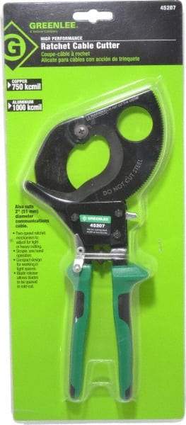 Greenlee - 11" OAL, 1,000 MCM Capacity, Cable Cutter - Molded Plastic Handle - Caliber Tooling