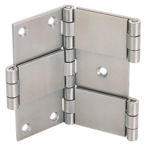 Sugatsune - 3-9/64" Long x 3-45/64" Wide 304 Stainless Double Action Commercial Hinge - Exact Industrial Supply