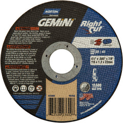 ‎4-1/2 x .045 × 7/8″ Gemini RightCut Right Angle Cut-Off Wheel A 36 Q Type 01/41 - Caliber Tooling
