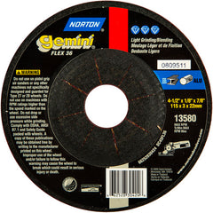 ‎4-1/2″ × 1/8″ × 7/8″ Gemini Non-Woven Depressed Center Wheel Type 27 36 Grit - Caliber Tooling