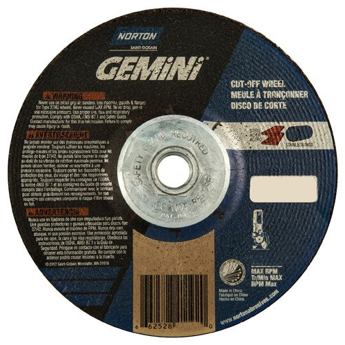 6″ × 1/8″ × 5/8″ Gemini Non-Woven Depressed Center Wheel Type 27 - Caliber Tooling