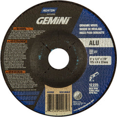 5″ × 1/4″ × 7/8″ Gemini Non-Woven Depressed Center Wheel Type 27 46 Grit Aluminum Oxide - Caliber Tooling