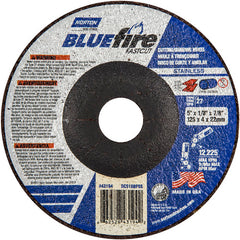 5″ × 1/8″ × 7/8″ BlueFire Non-Woven Depressed Center Wheel Type 27 Zirconia Alumina / Aluminum Oxide - Caliber Tooling