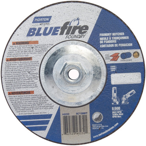 7″ × 1/8″ × 5/8″ BlueFire Non-Woven Depressed Center Wheel Type 27 Zirconia Alumina / Aluminum Oxide - Caliber Tooling