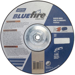 9″ × 1/4″ × 5/8″ BlueFire Non-Woven Depressed Center Wheel Type 28 Saucer - Caliber Tooling