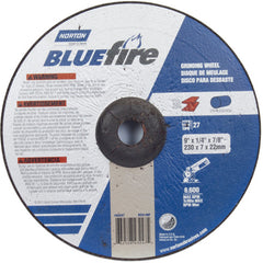 9″ × 1/4″ × 7/8″ BlueFire Non-Woven Depressed Center Wheel Type 27 Zirconia Alumina / Aluminum Oxide - Caliber Tooling