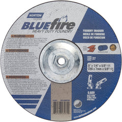 9″ × 1/4″ × 5/8″ BlueFire Non-Woven Depressed Center Wheel Type 27 Zirconia Alumina / Aluminum Oxide - Caliber Tooling