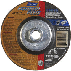 ‎4-1/2″ × 1/8″ × 5/8″ NorZon Plus Non-Woven Depressed Center Wheel Type 27 - Caliber Tooling