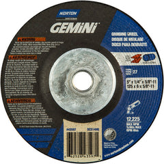 ‎5 × 1/4 × 5/8 - 11″ Gemini Grinding Wheel A 24 S BDA Type 27 - Caliber Tooling