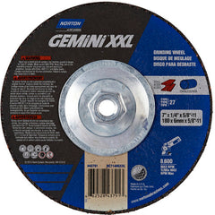 ‎7″ × 1/4″ × 5/8″-11 Gemini Depressed Center Wheel Type 27 Aluminum Oxide - Caliber Tooling