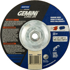 ‎7 × 1/4 × 5/8 - 11″ Gemini Long Life Grinding Wheel A 24 S Type 27 - Caliber Tooling