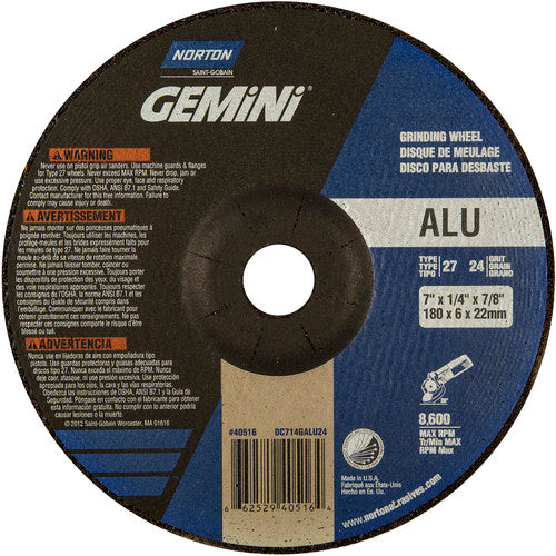 7″ × 1/4″ × 7/8″ Gemini Non-Woven Depressed Center Wheel Type 27 24 Grit Aluminum Oxide - Caliber Tooling