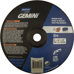 9″ × 1/4″ × 7/8″ Gemini Non-Woven Depressed Center Wheel Type 28 Saucer Aluminum Oxide - Caliber Tooling