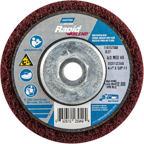 ‎4-1/2″ × 5/8″-11 Rapid Prep Depressed Center Finishing Wheel 150-180 Grit Aluminum Oxide - Caliber Tooling