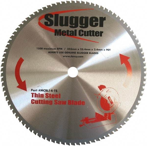 Fein - 14" Diam, 1" Arbor Hole Diam, 90 Tooth Wet & Dry Cut Saw Blade - Carbide-Tipped, Standard Round Arbor - Caliber Tooling