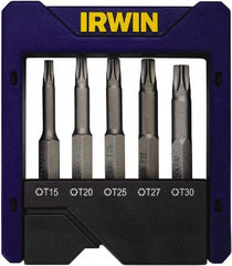 Irwin - 5 Piece, Torx Handle, Power Bit Set - 0.05 to 1/4" Hex, 1/4" Hex Drive - Caliber Tooling