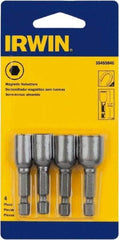 Irwin - 4 Piece, Nutsetter Handle, Bit Holder - 1/4" Hex Drive - Caliber Tooling