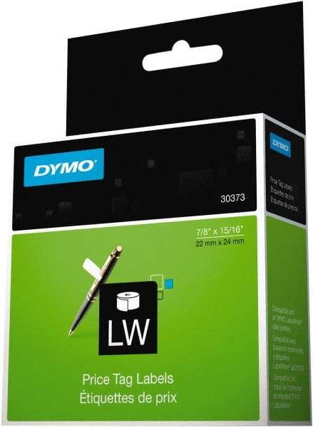 Dymo - 15/16" Wide x 15/16" Long, White Price Tag - For DYMO LabelWriter Printers - Caliber Tooling