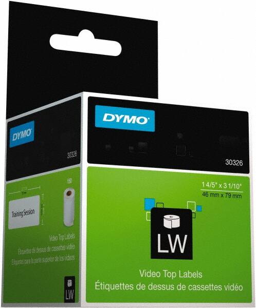 Dymo - 1.8" Wide x 3-3/32" Long, White Video Top Label - For DYMO LabelWriter Printers - Caliber Tooling